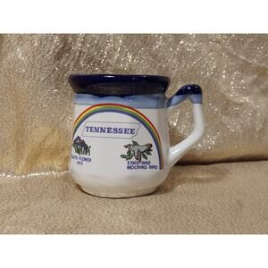 Vintage Tennessee Coffee Mug Cup Mocking Bird Iris Rainbow Souvenir Ceramic